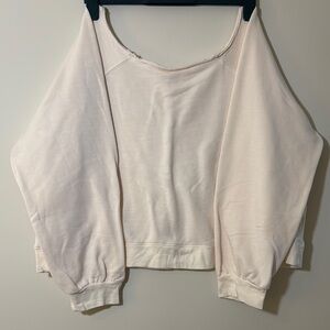 Anthropologie Daily Practice Oversized Cropped Off-Shoulder Sweatshirt Sz XL